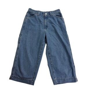 Vintage Riveted‎ by Lee Womens Blue Denim Carpenter Gaucho Wide Leg Jeans 8M
